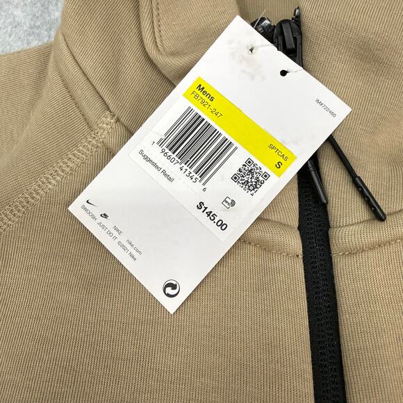 Nike Sportswear Tech Fleece Full Zip Hoodie Jacket Khaki Men's Small FB7921-247 - Picture 2 of 4
